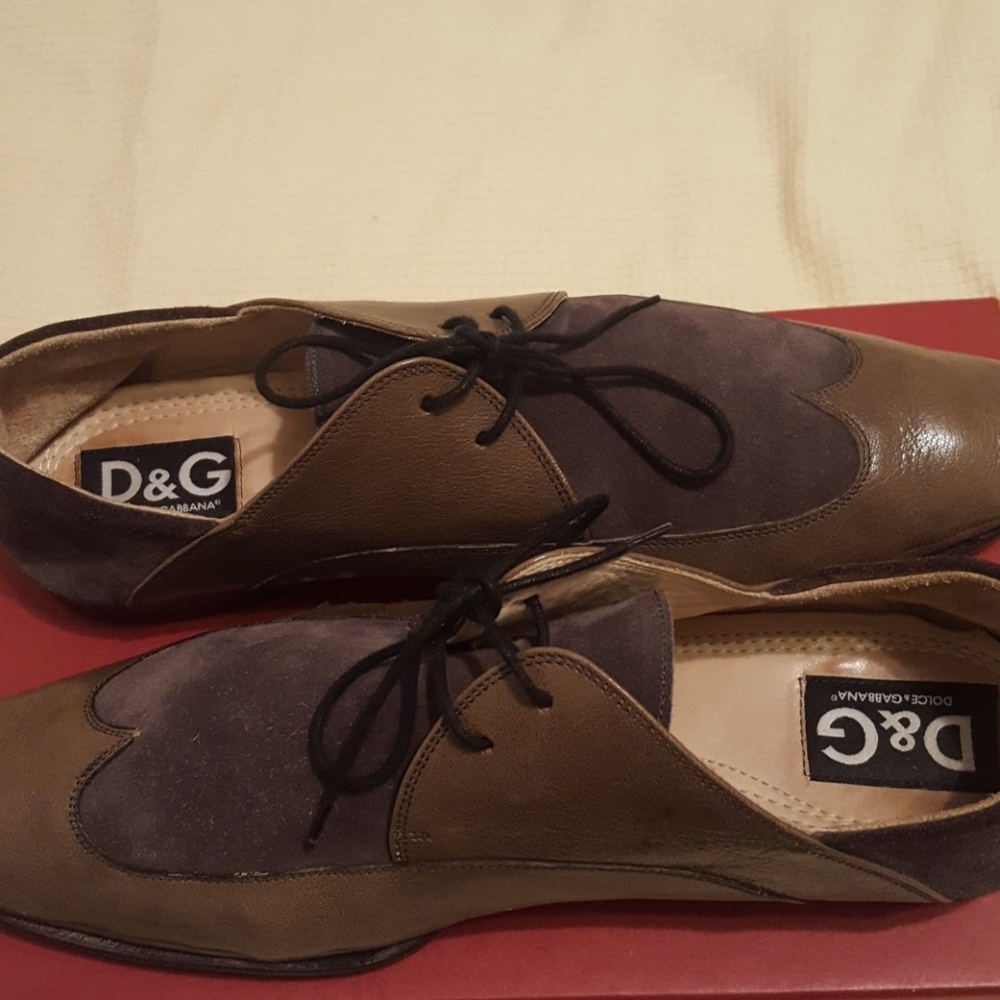 dolce & gabbana men's leather/suede lace up shoes